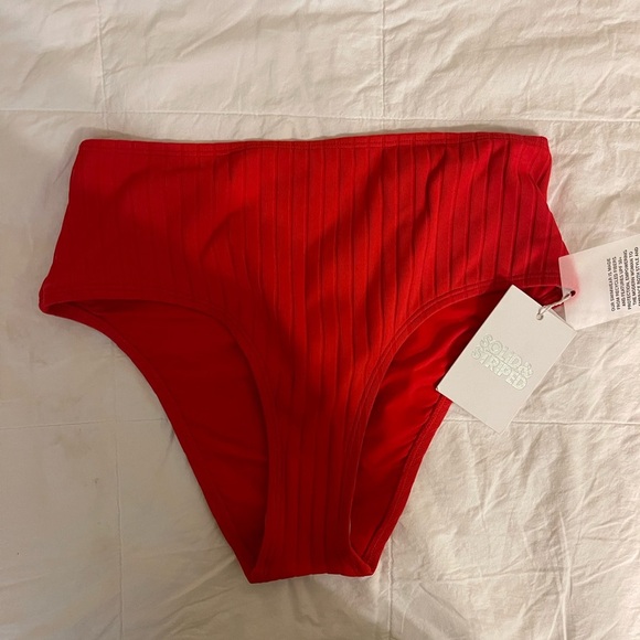 NWT Solid and Striped Bikini Bottoms XS - Picture 2 of 3